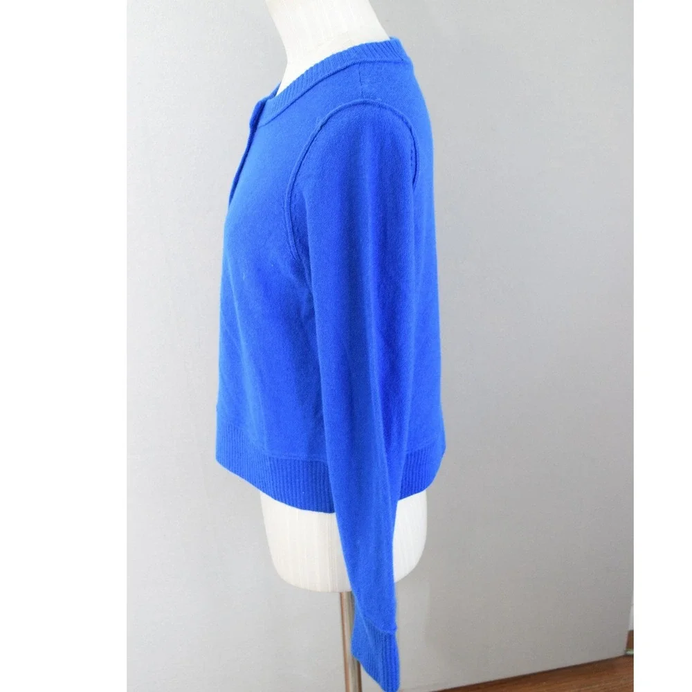 Free People Nocturnal Solid Cashmere Cardi Small Blue Wool Cashmere Button Front